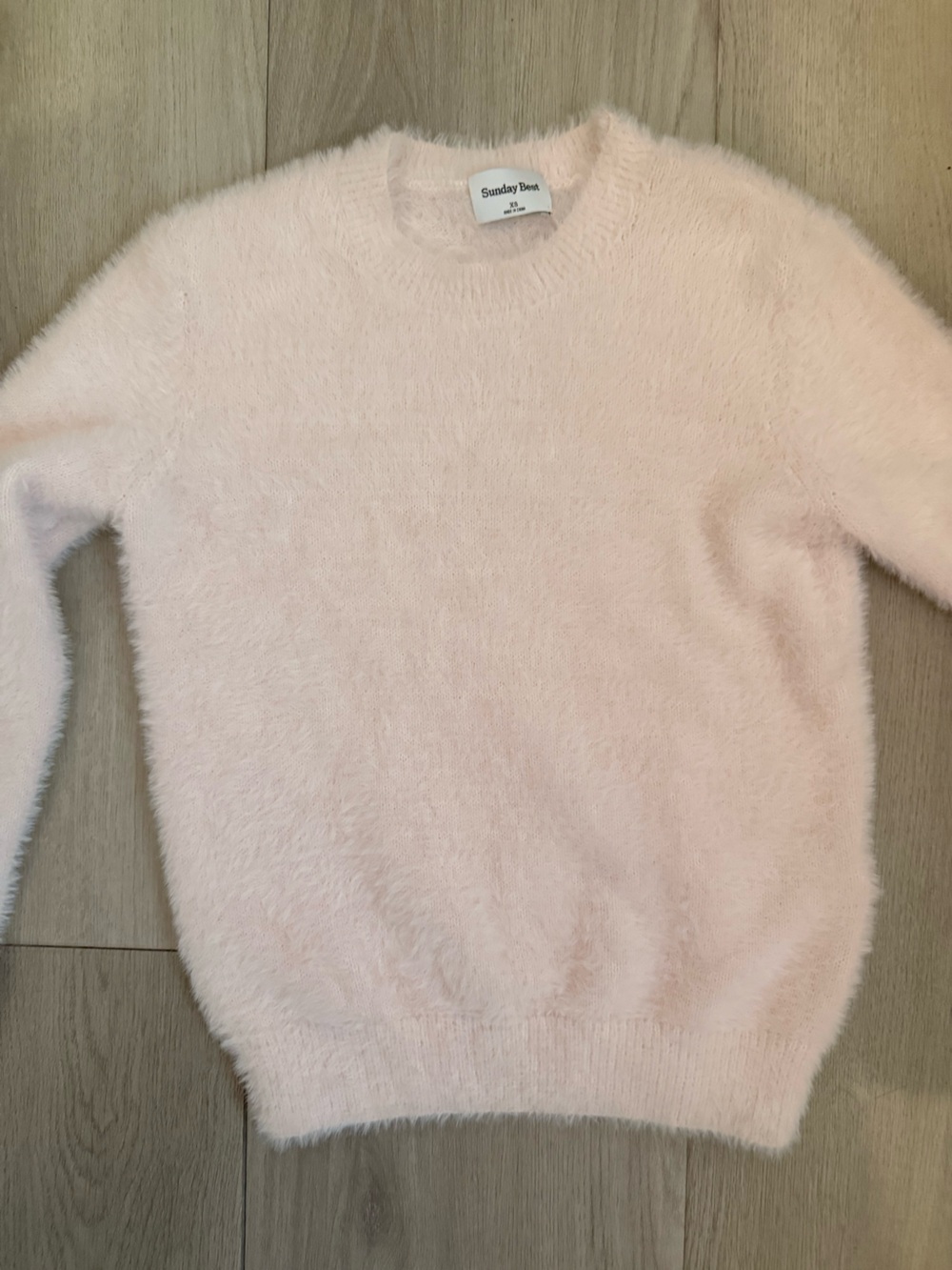 Aritzia Sunday Best Kitten Sweater fuzzy XS pastel pink NWOT